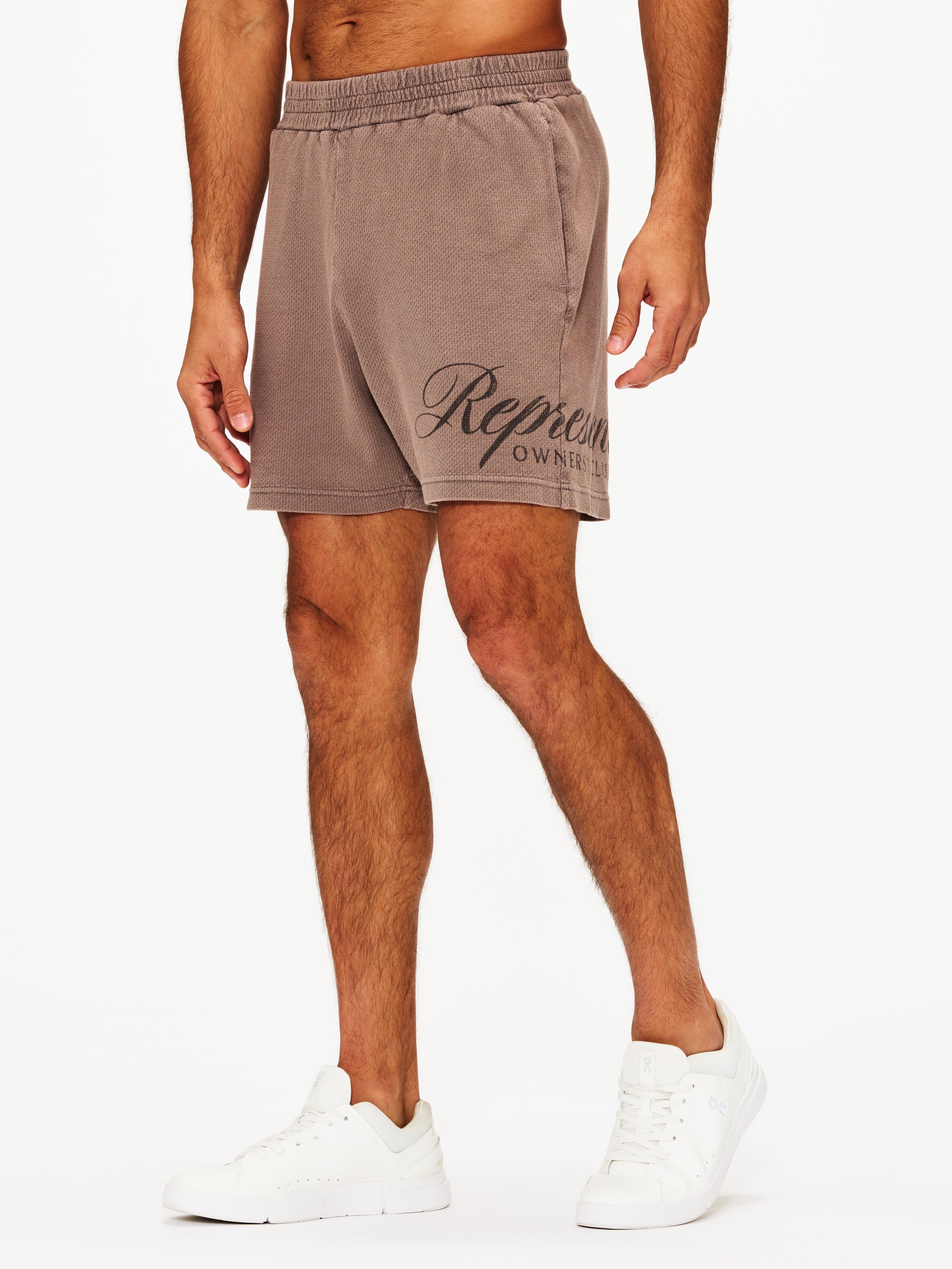 Represent Owners Club Script Mesh Shorts