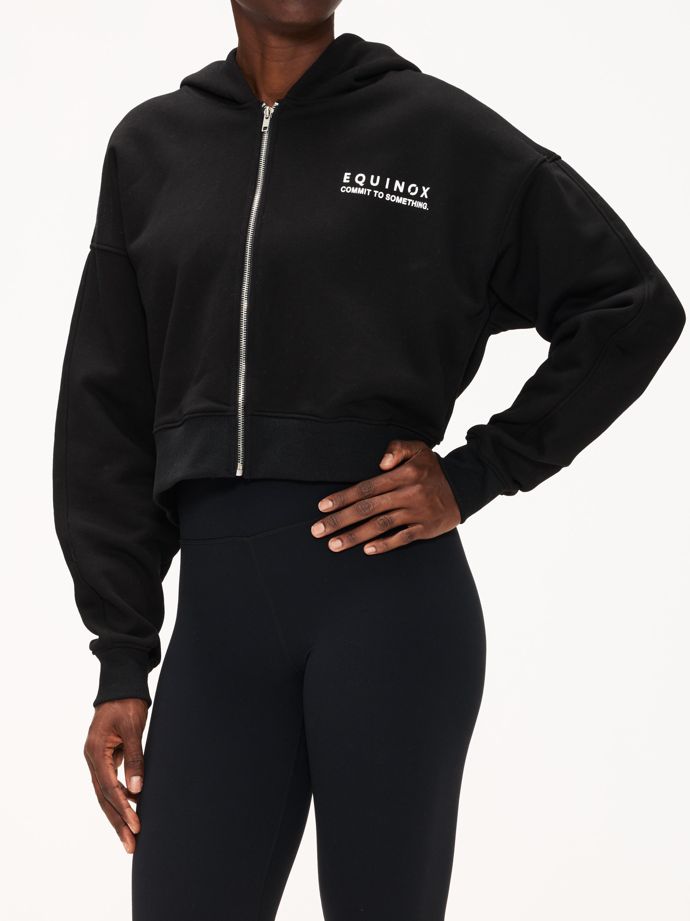Equinox "Commit To Something" Crop Zipper Hoodie