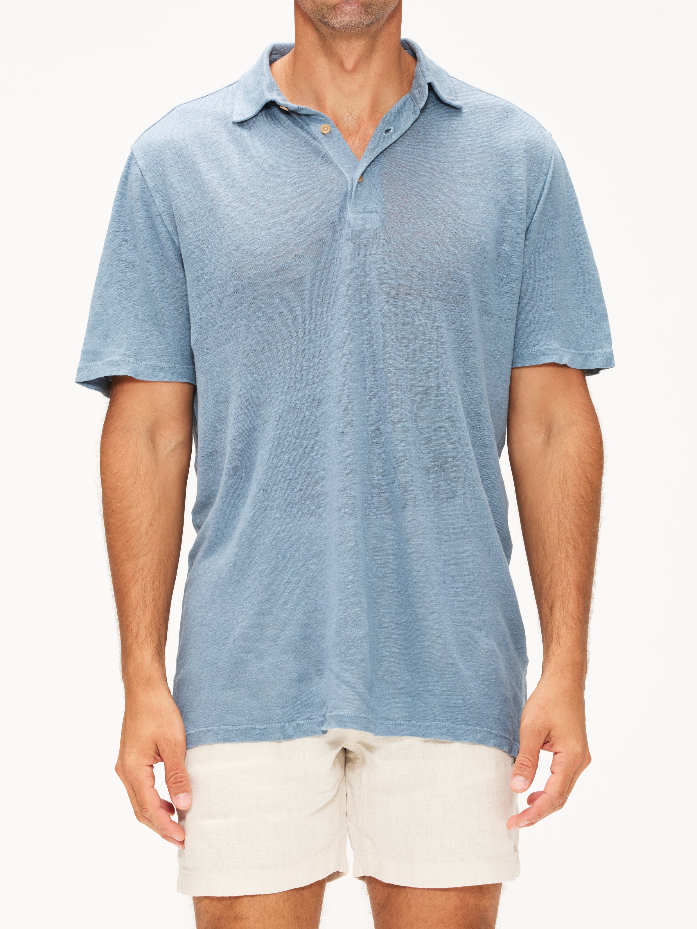 Faherty Short Sleeve Linen Polo
