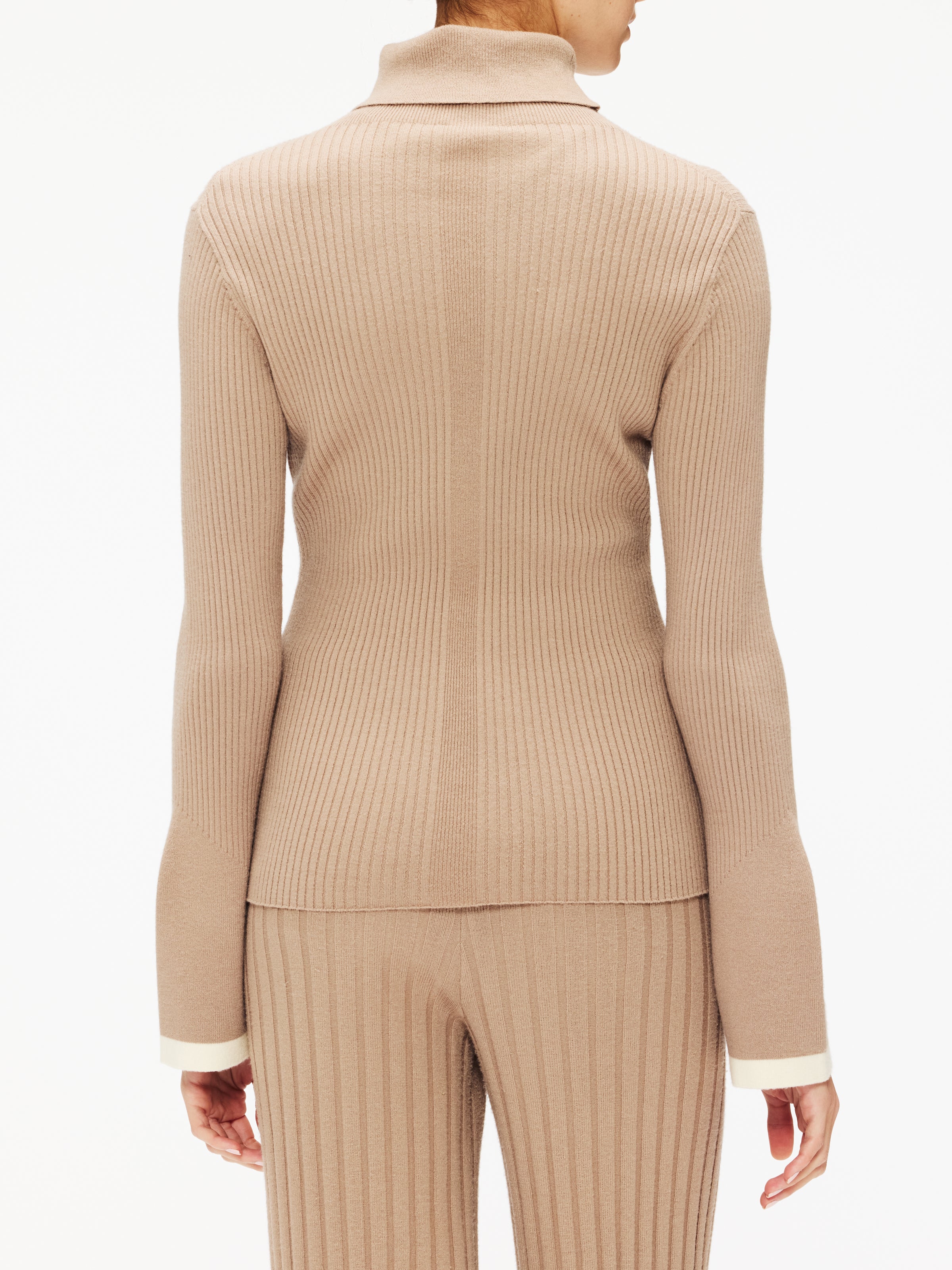 Varley Ravena Rib Knit High Neck Top