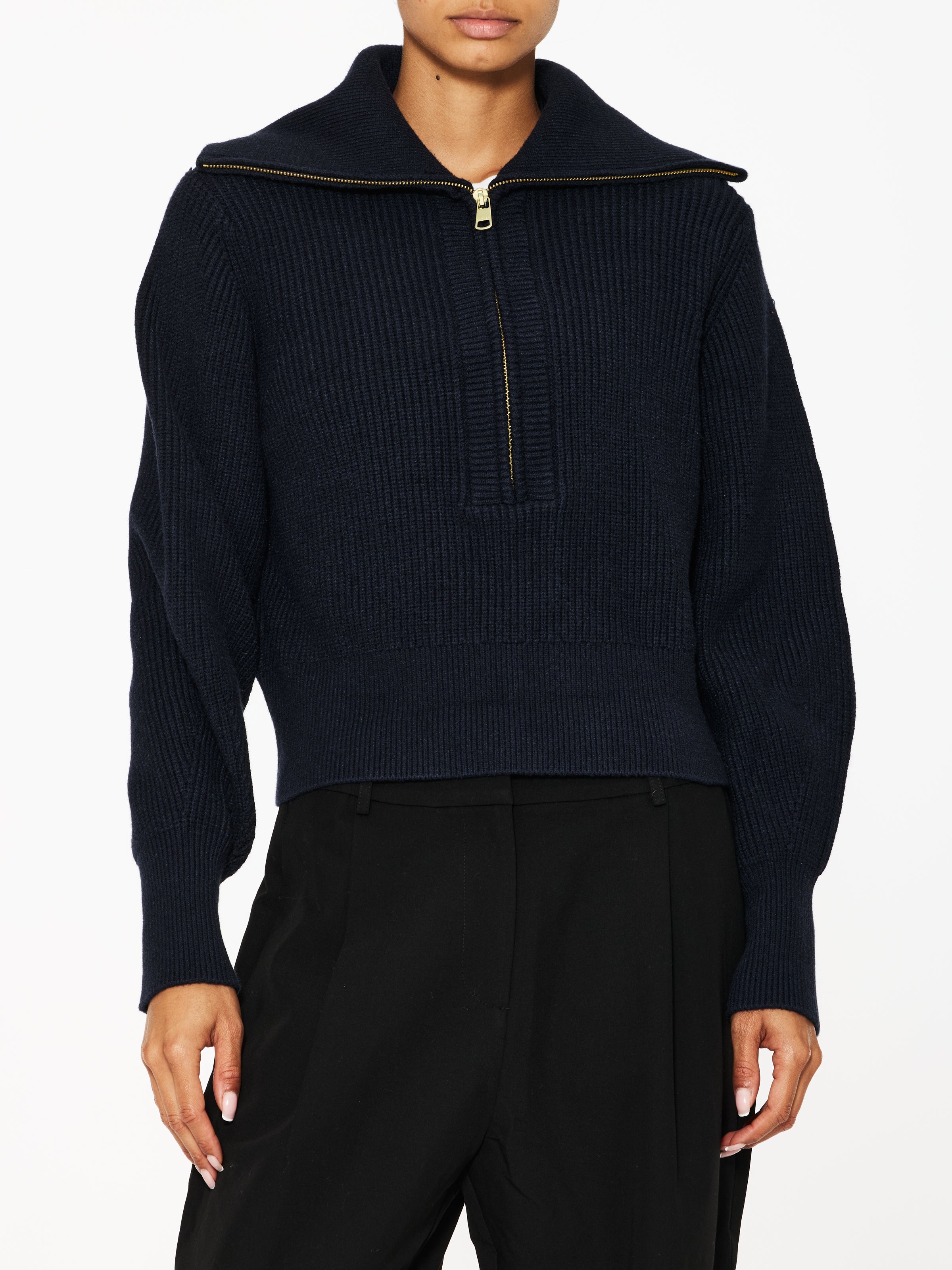 Varley Maura Half Zip Rib Knit