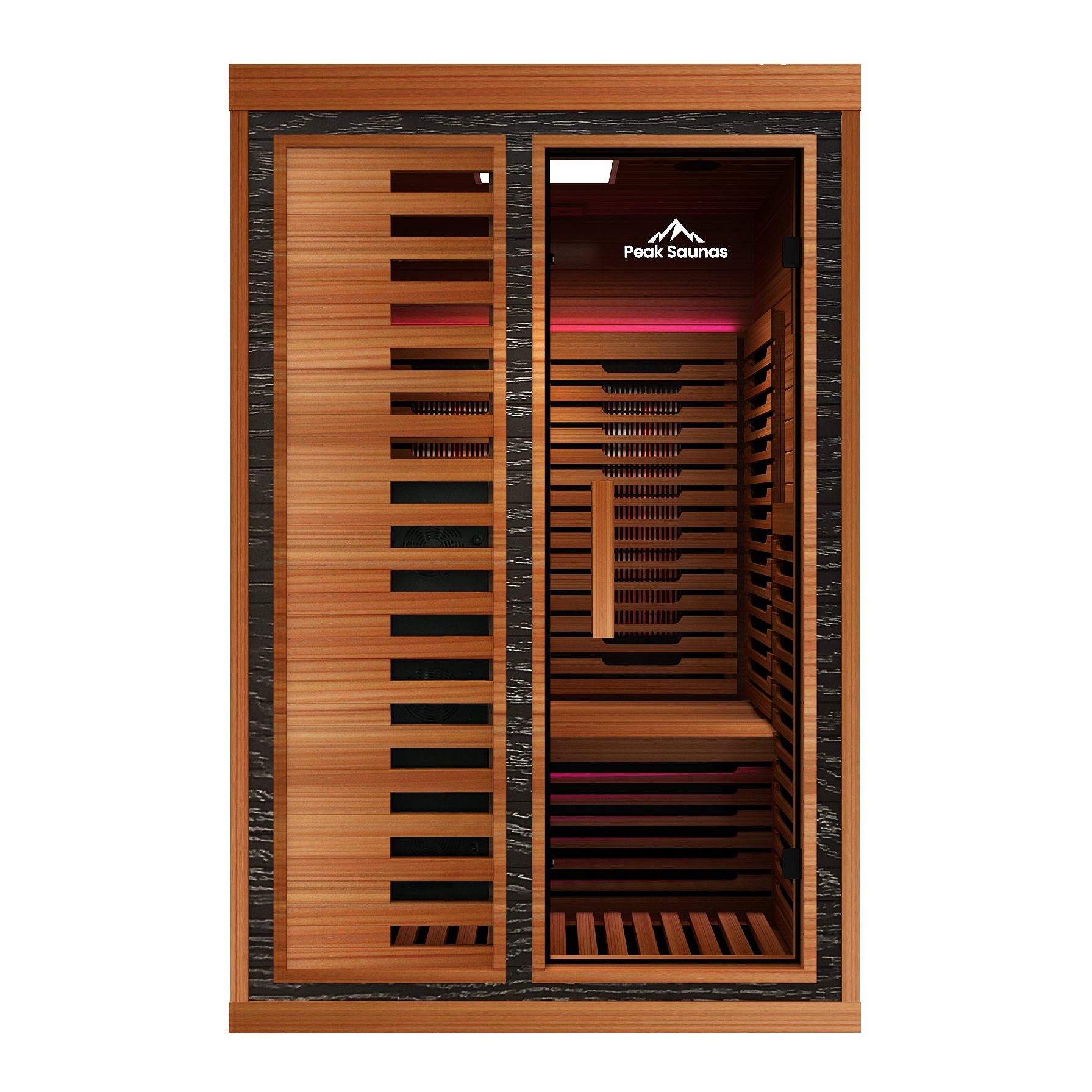 Fuji 2-Person Full Spectrum Infrared Sauna with Full-Body Medical-Grade Red Light Therapy & Smart WiFi App Control