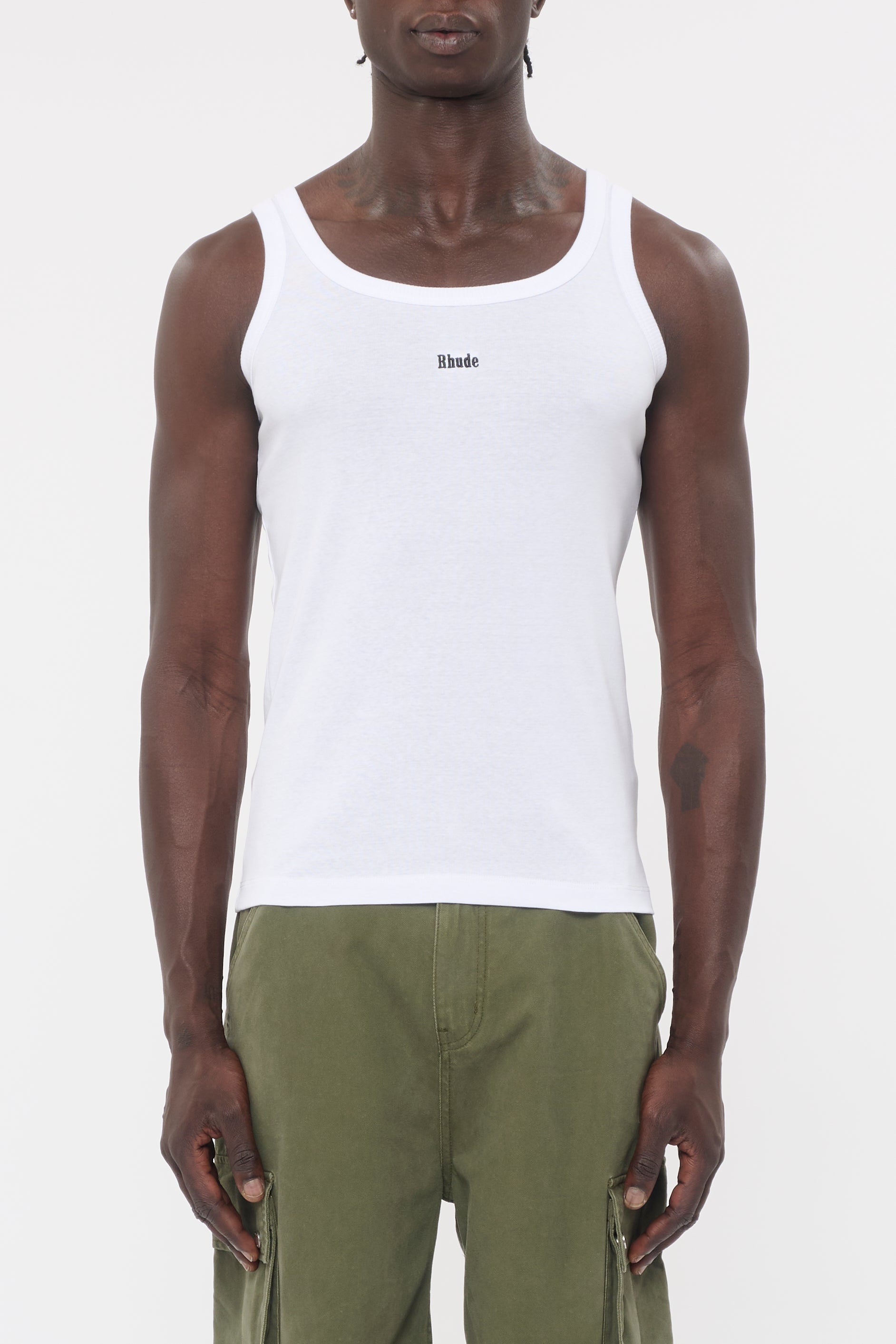 Rhude Logo Ribbed Tank Top