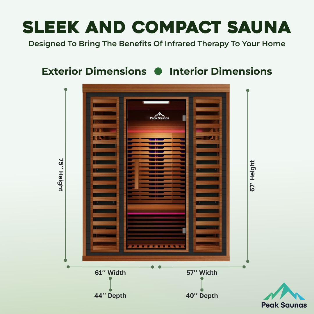 Matterhorn 3-Person Full Spectrum Infrared Sauna with Full-Body Medical-Grade Red Light Therapy & Smart WiFi App Control