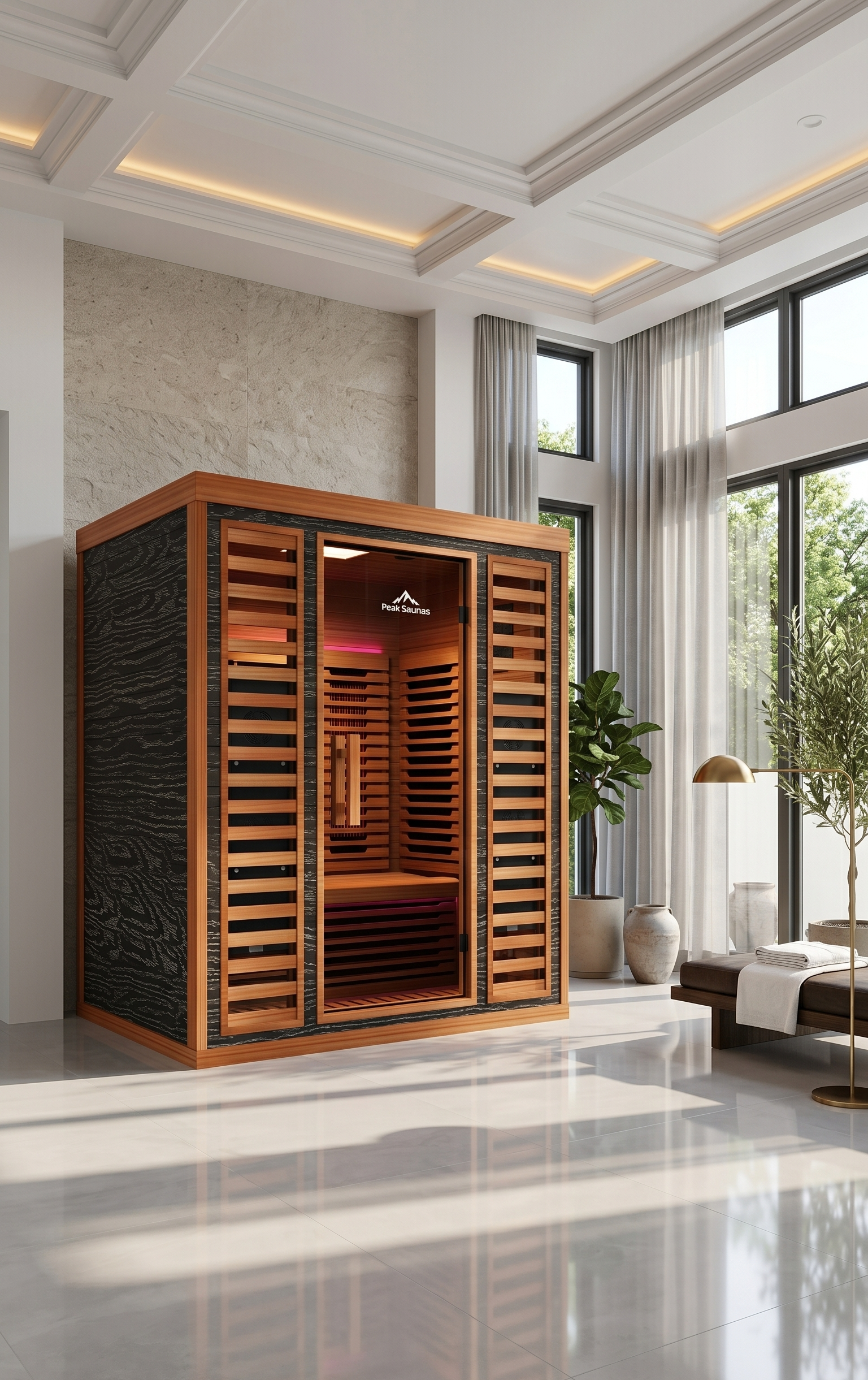 Matterhorn 3-Person Full Spectrum Infrared Sauna with Full-Body Medical-Grade Red Light Therapy & Smart WiFi App Control
