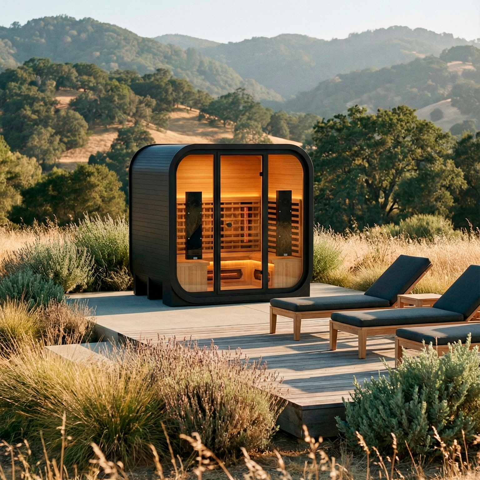 El Capitan 4-Person Outdoor Full Spectrum Infrared Sauna with Full-Body Medical-Grade Red Light Therapy and Smart WiFi App Control