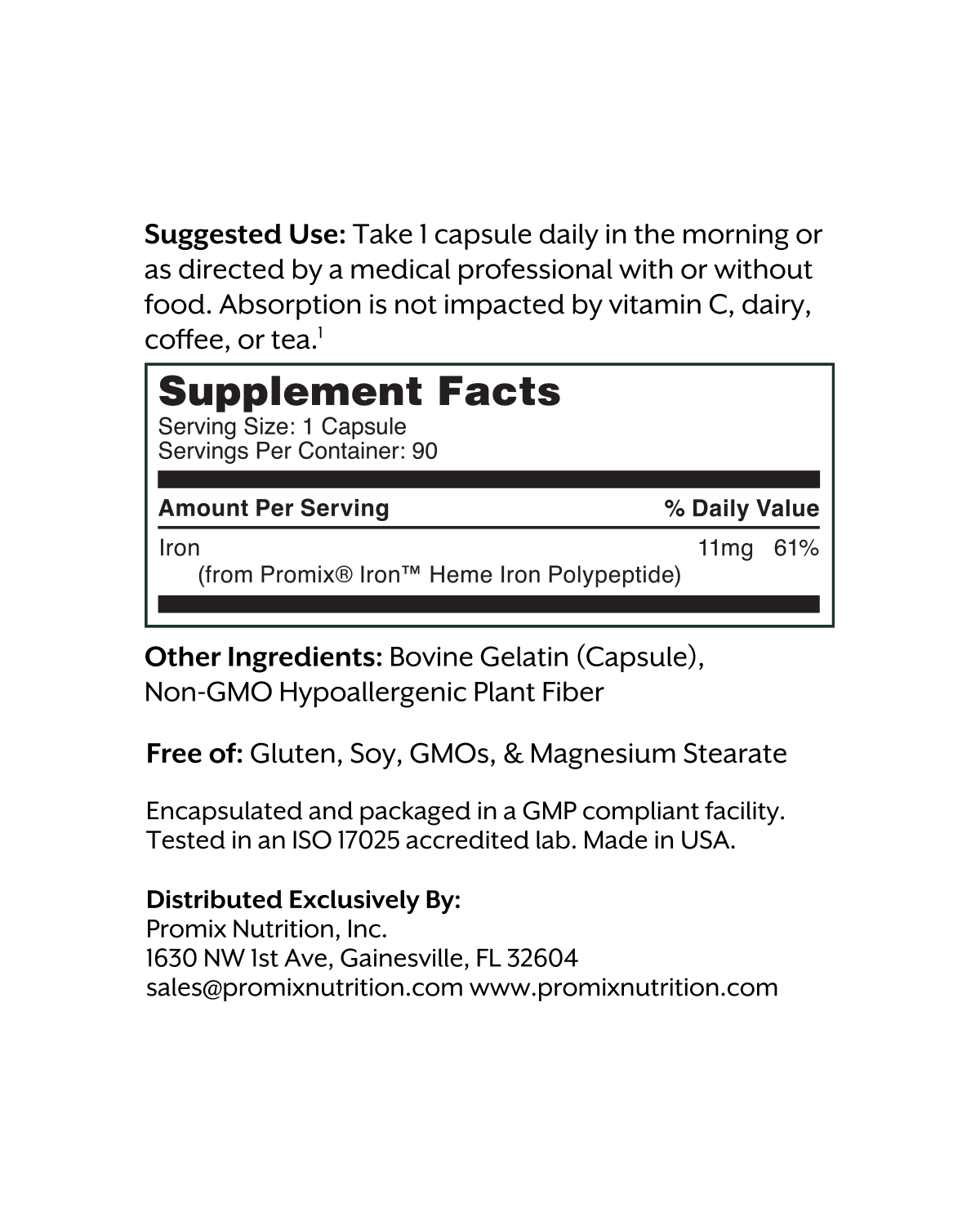 Iron (Heme Iron Polypeptide)