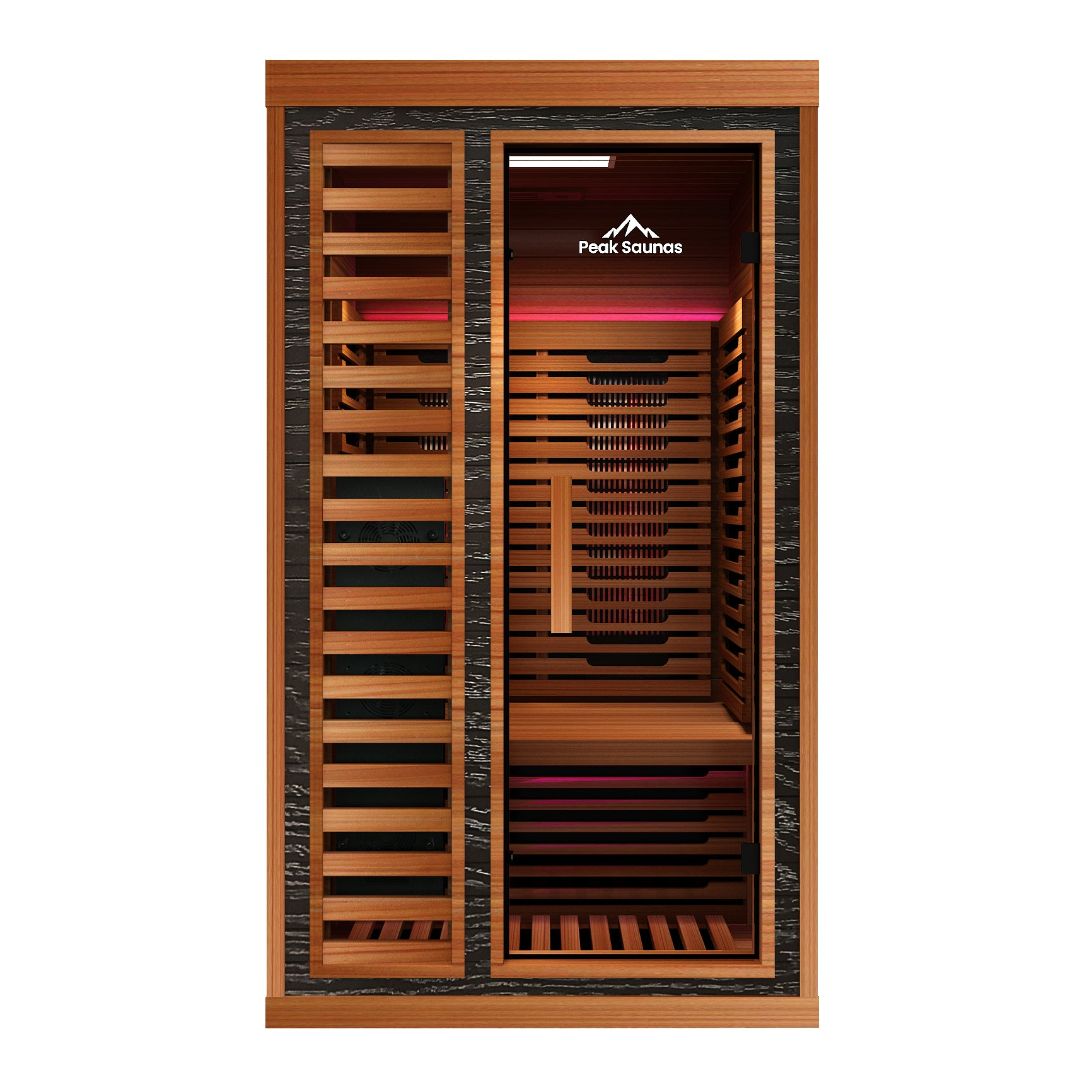 Rainier 1-Person Full Spectrum Infrared Sauna with Full-Body Medical-Grade Red Light Therapy & Smart WiFi App Control