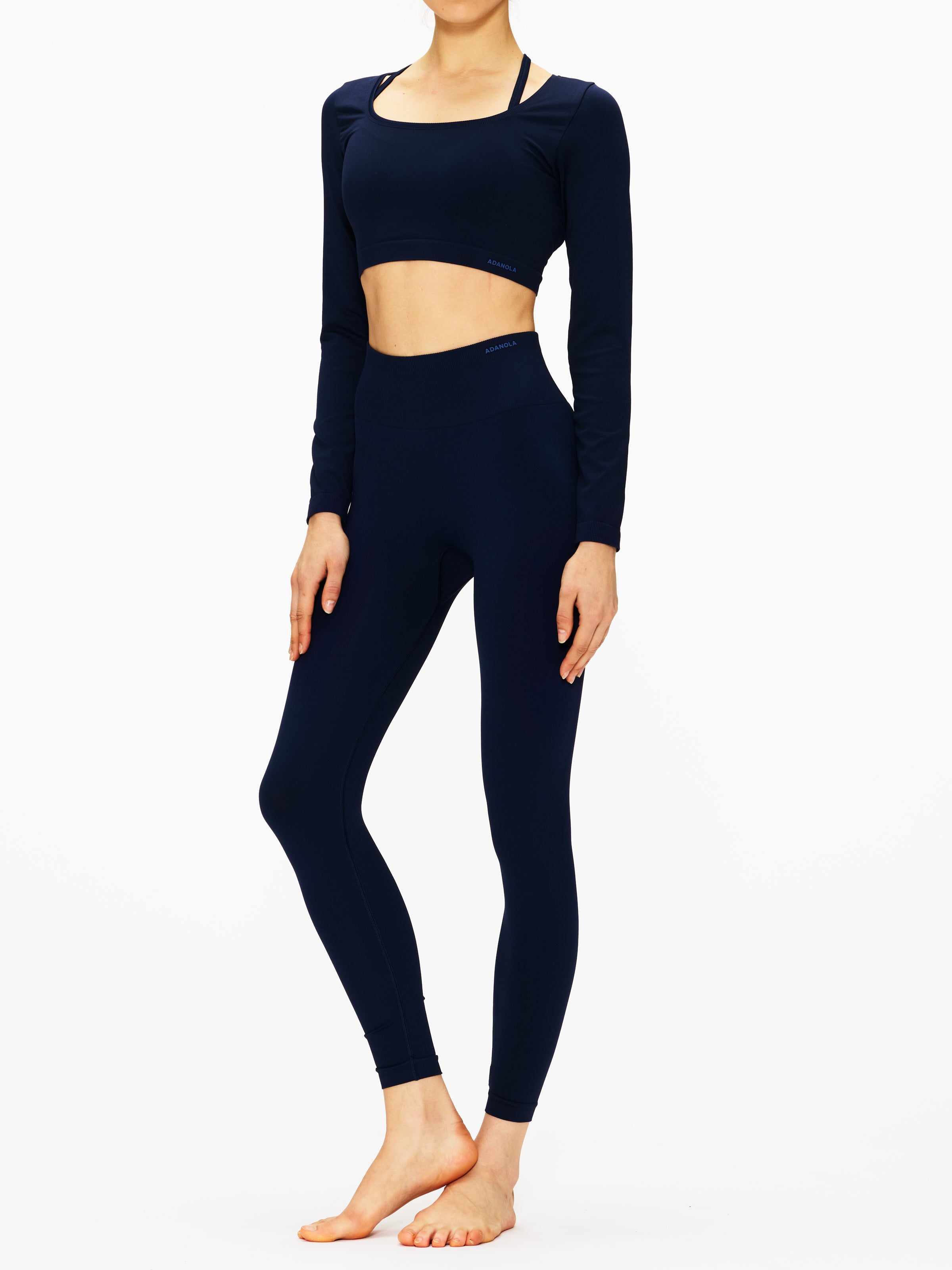 Adanola Classic Seamless Open Back Long Sleeve Top