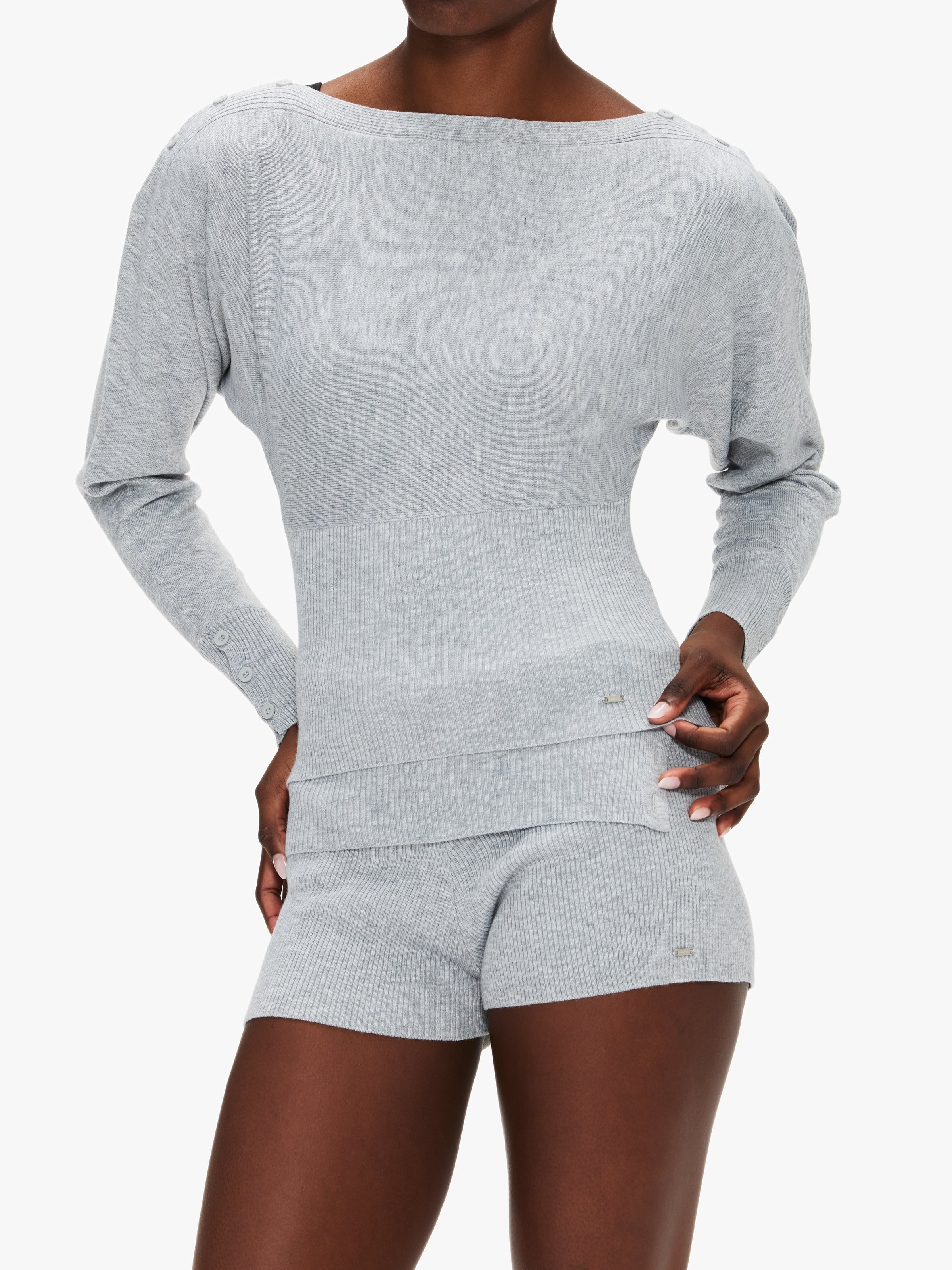 Adanola Knit Boat Neck Top