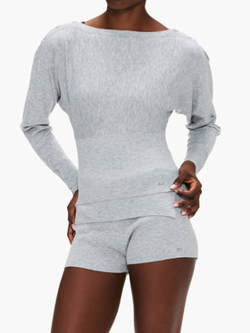 Adanola Knit Boat Neck Top