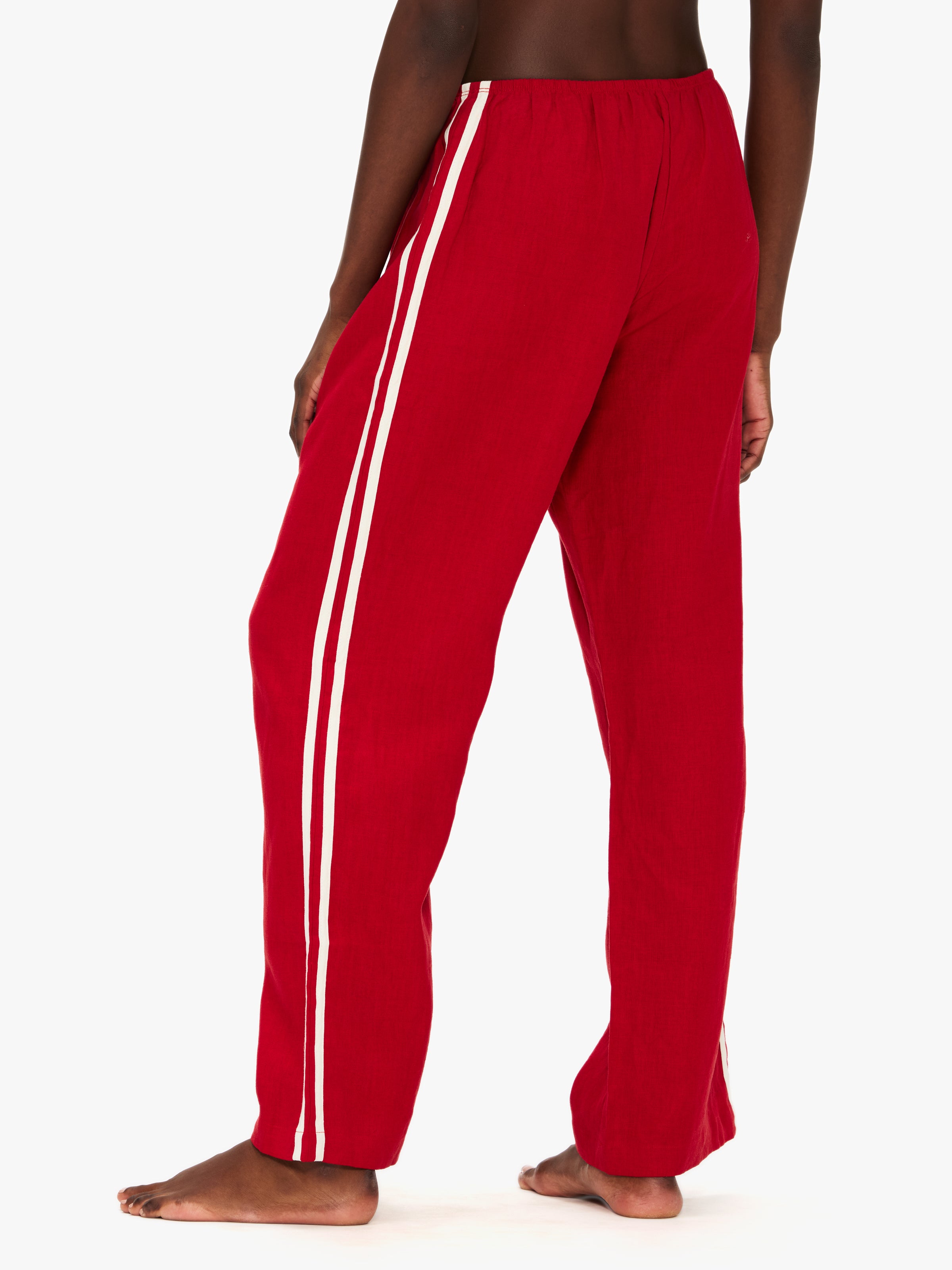 Donni The Linen Crop Racer Stripe Pant