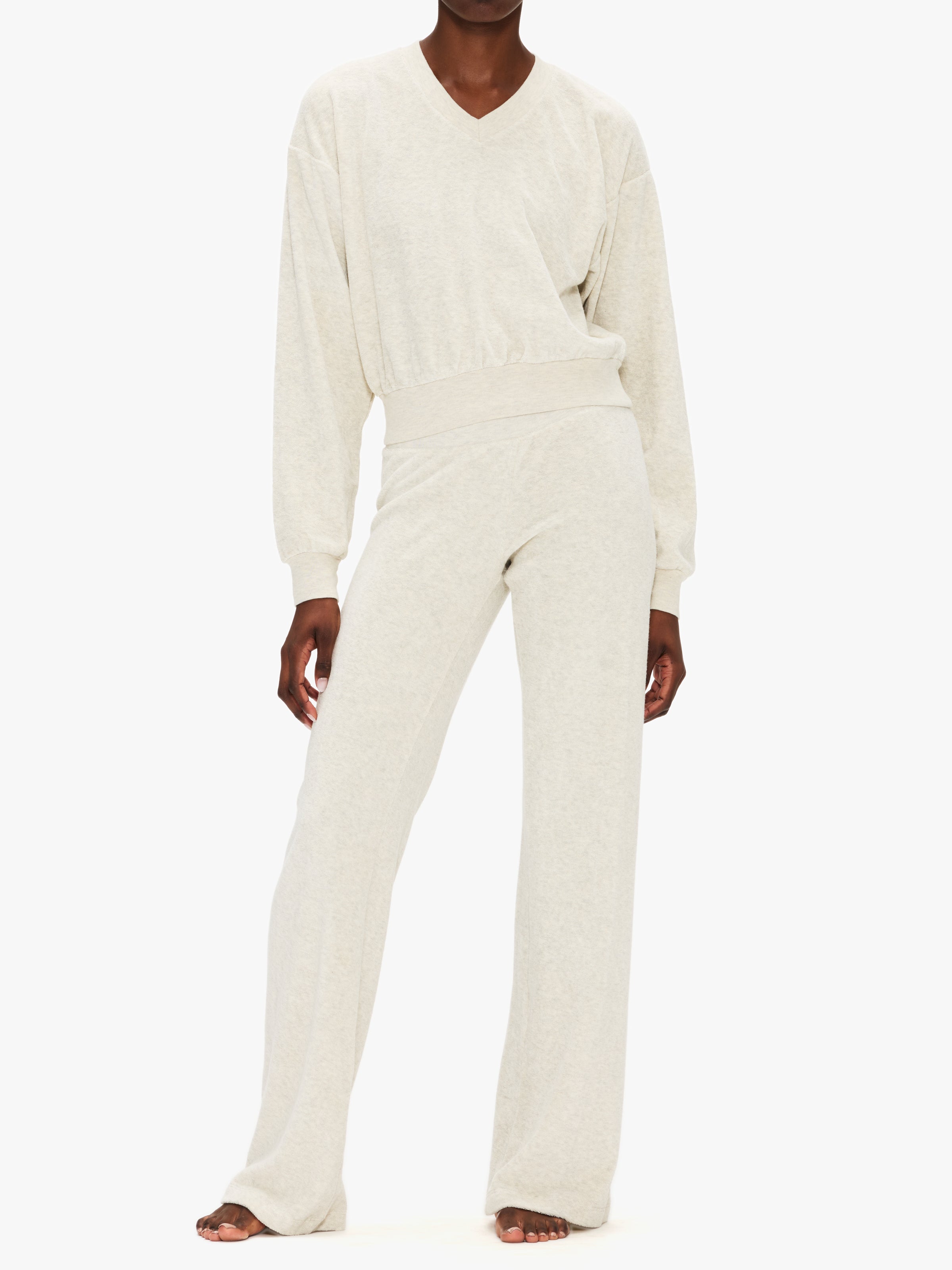 Eterne Cropped V-Neck Sweatshirt