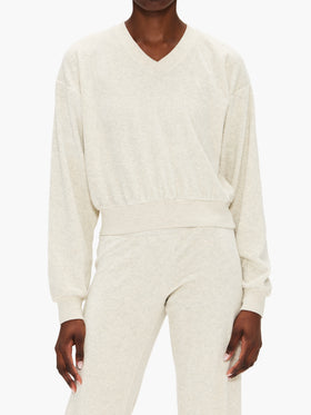 Eterne Cropped V-Neck Sweatshirt