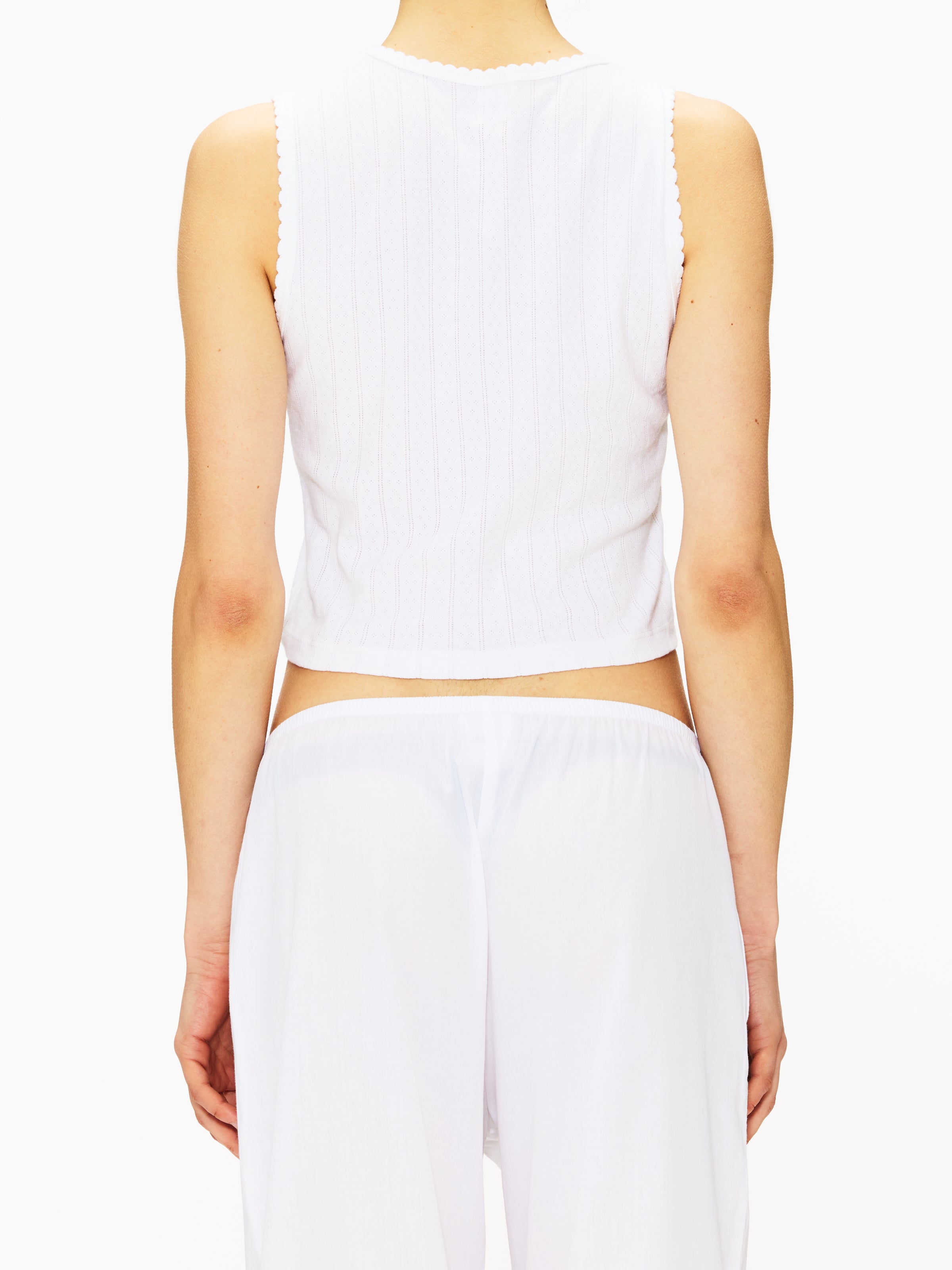 Leset Pointelle Sleeveless Crew