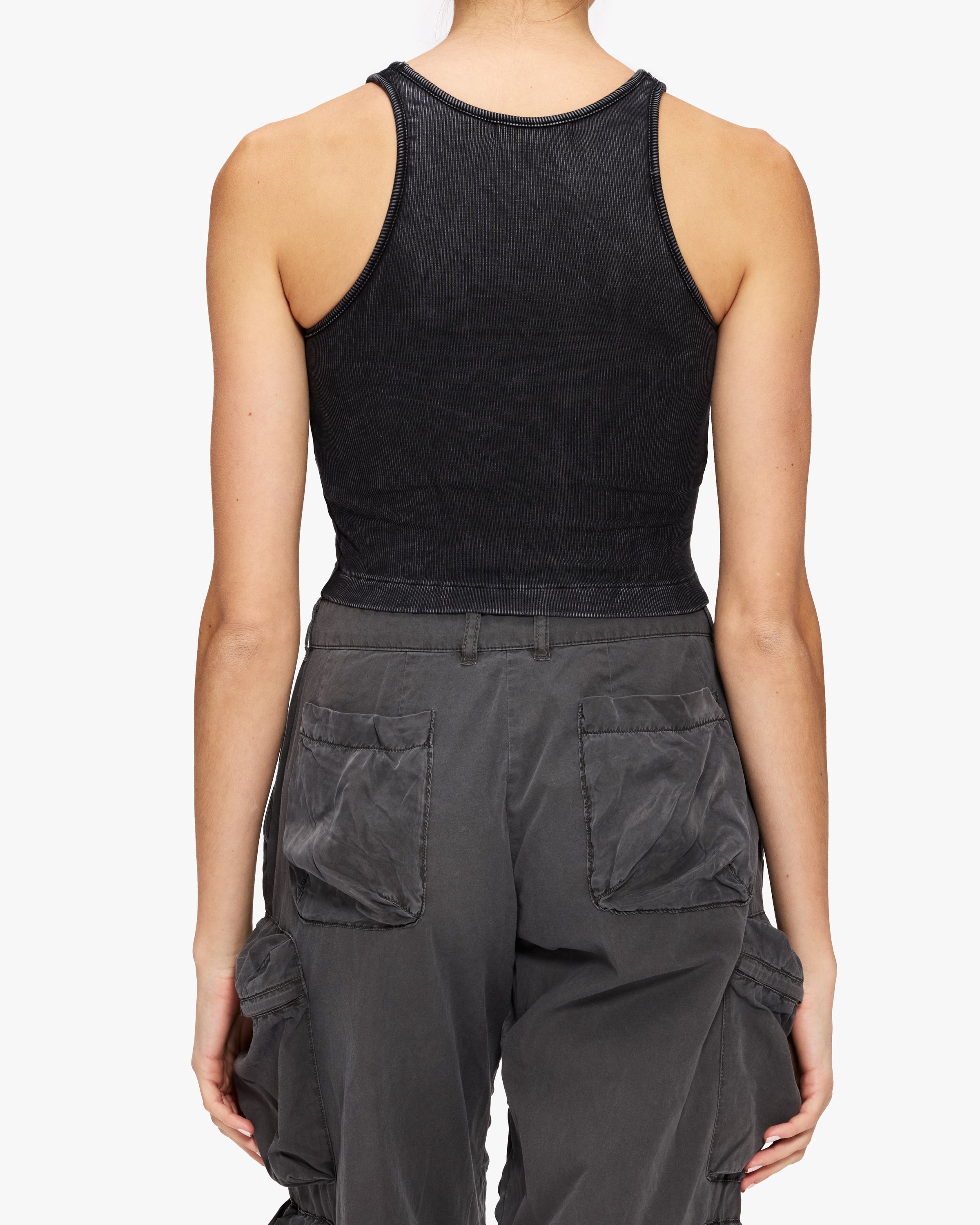 John Elliott Mineral Wash Gemini Rib Cropped Tank