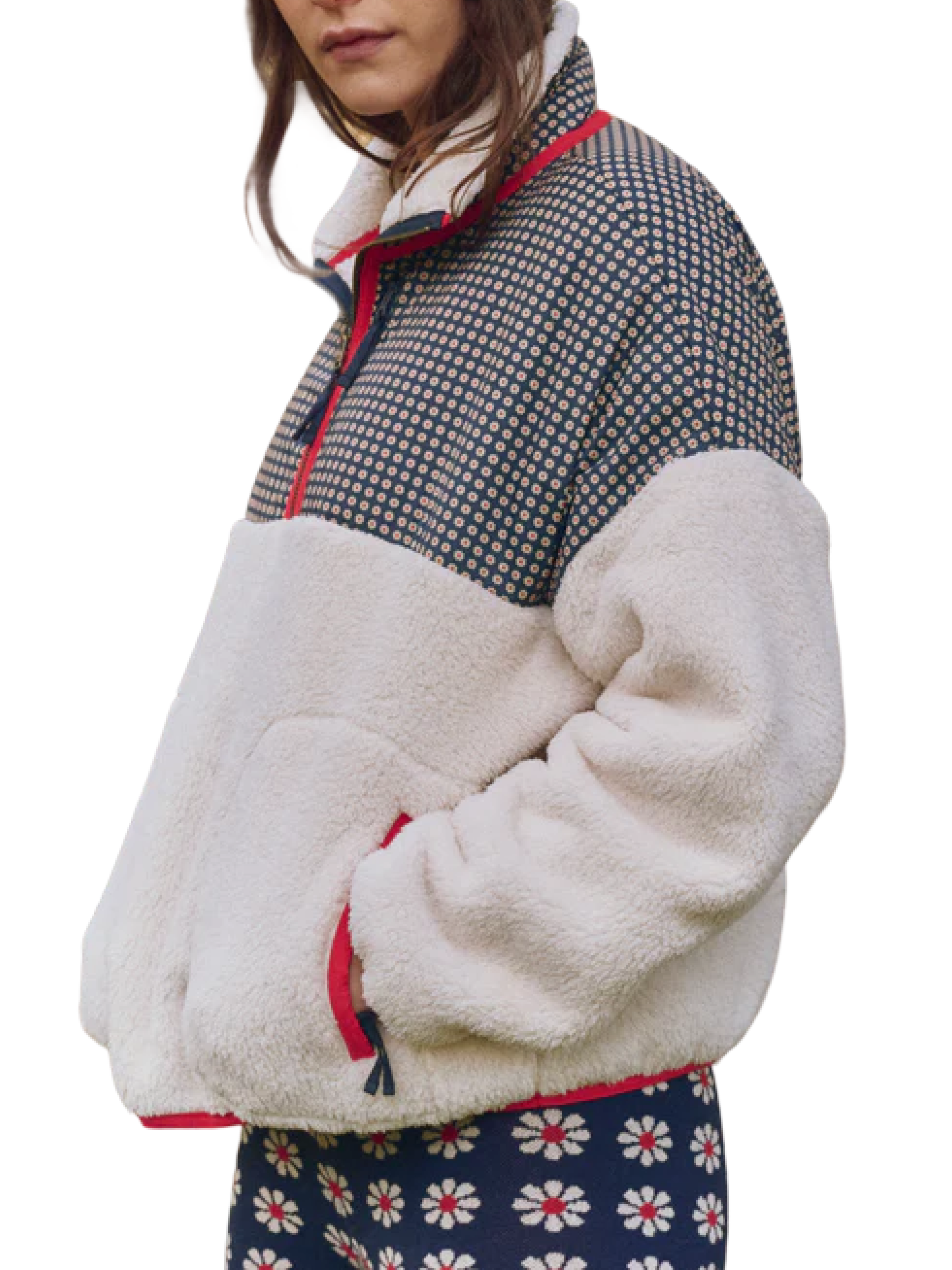 The Great The Print-Mix Plush Terrain Half Zip