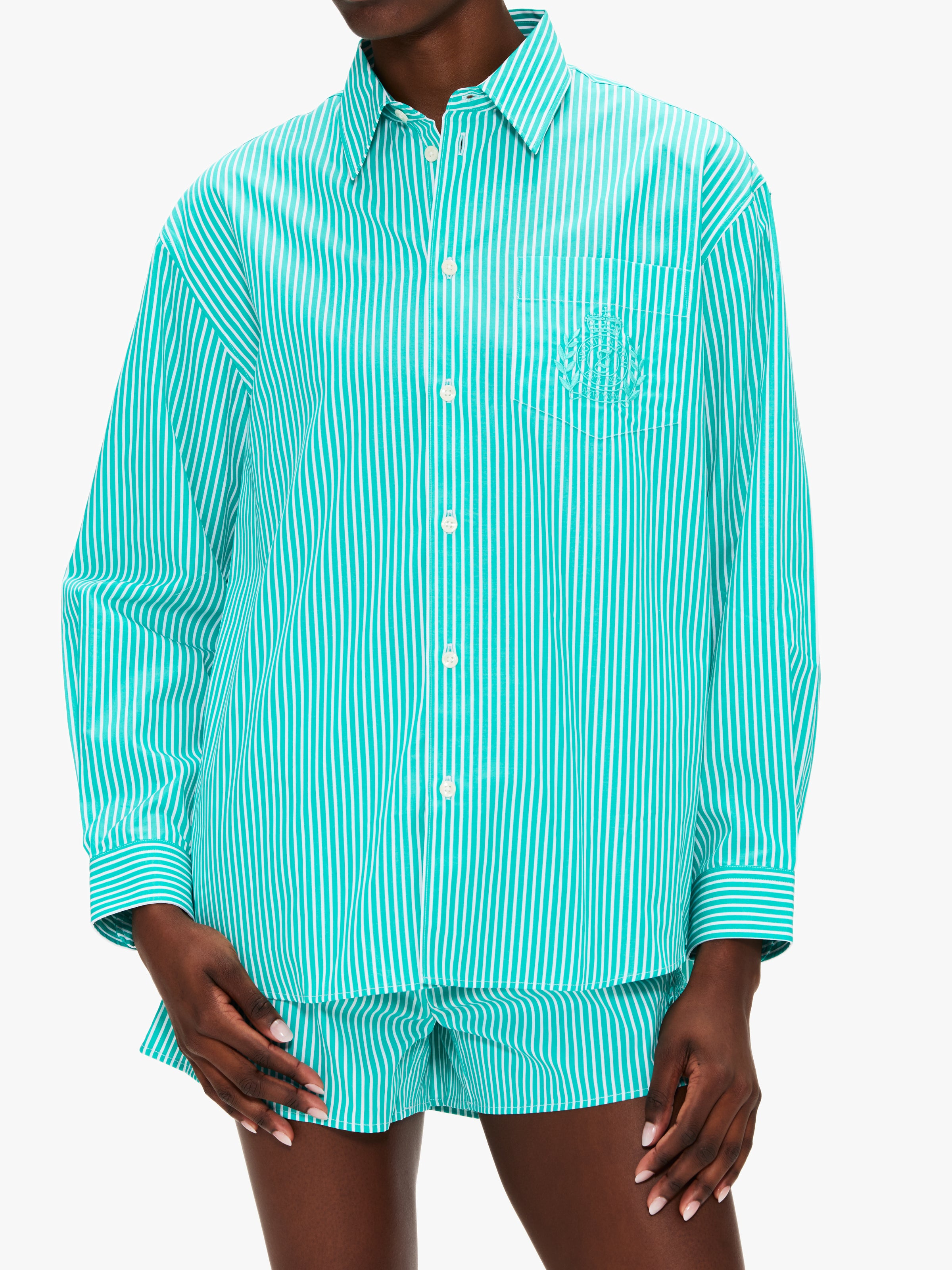 Sporty & Rich NY Crest Oversized Shirt