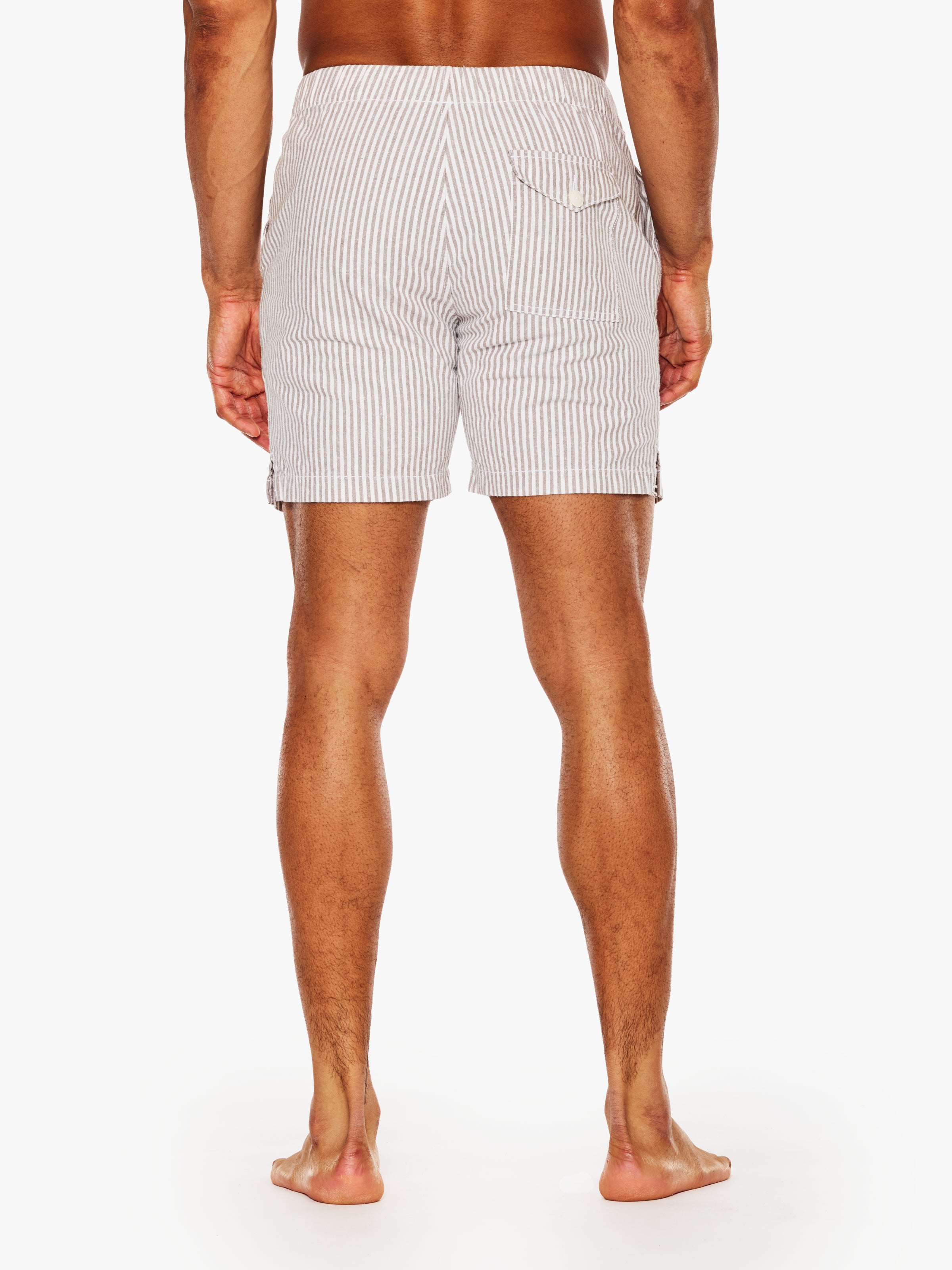 Save Khaki Hemp Stripe Easy Short