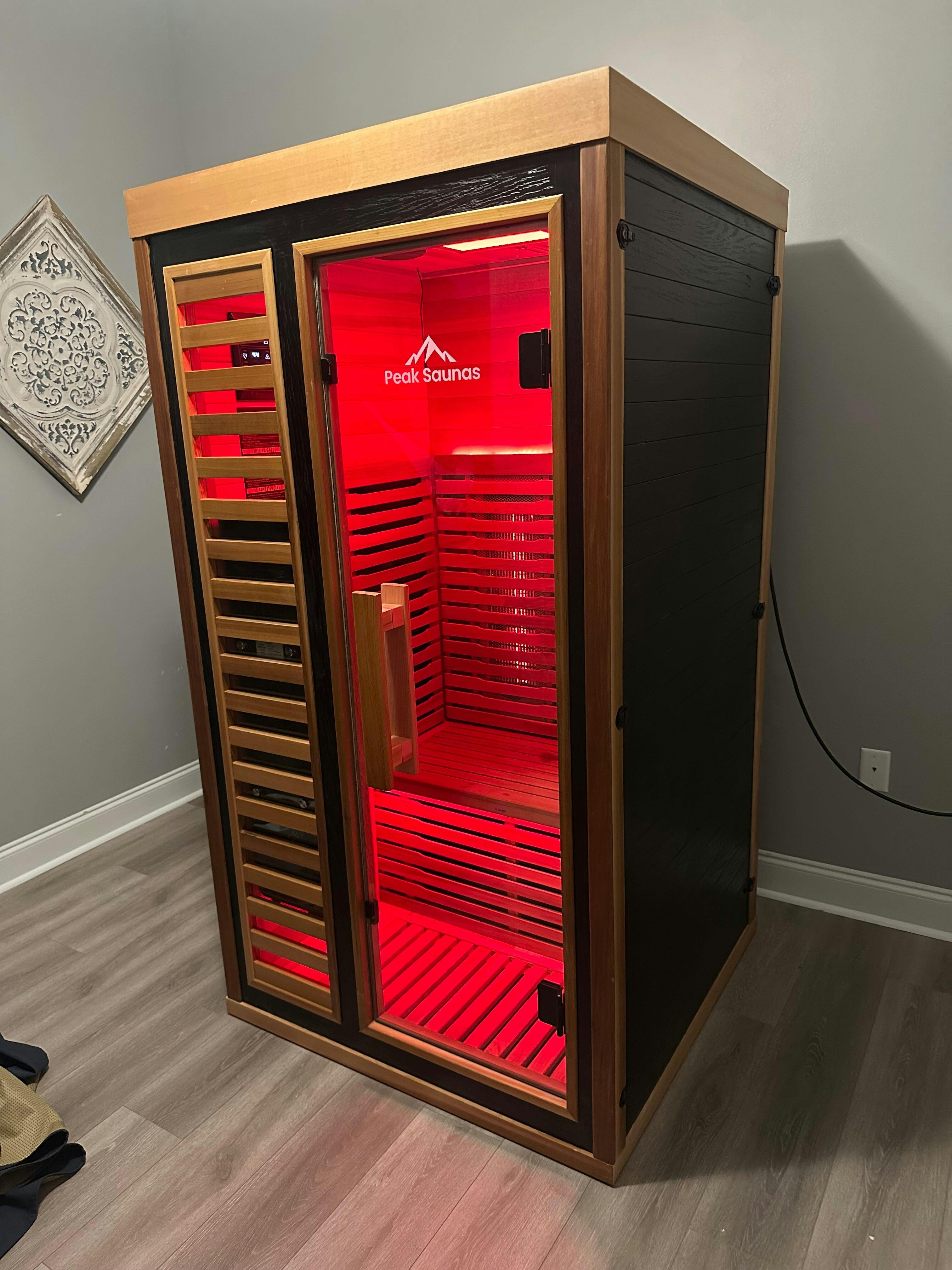 Rainier 1-Person Full Spectrum Infrared Sauna with Full-Body Medical-Grade Red Light Therapy & Smart WiFi App Control