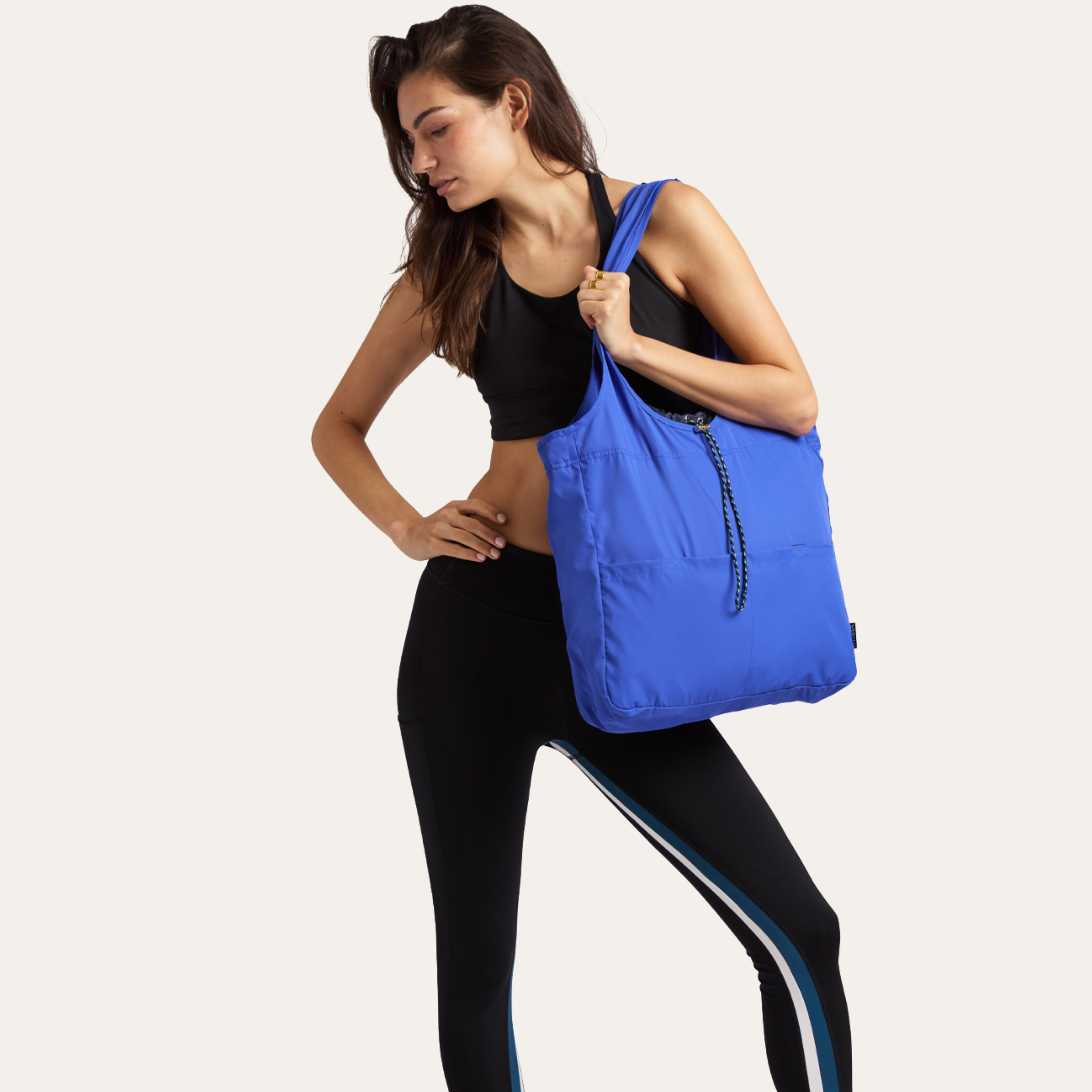 THE BALOS PACKABLE TOTE BAG / COBALT WAVE