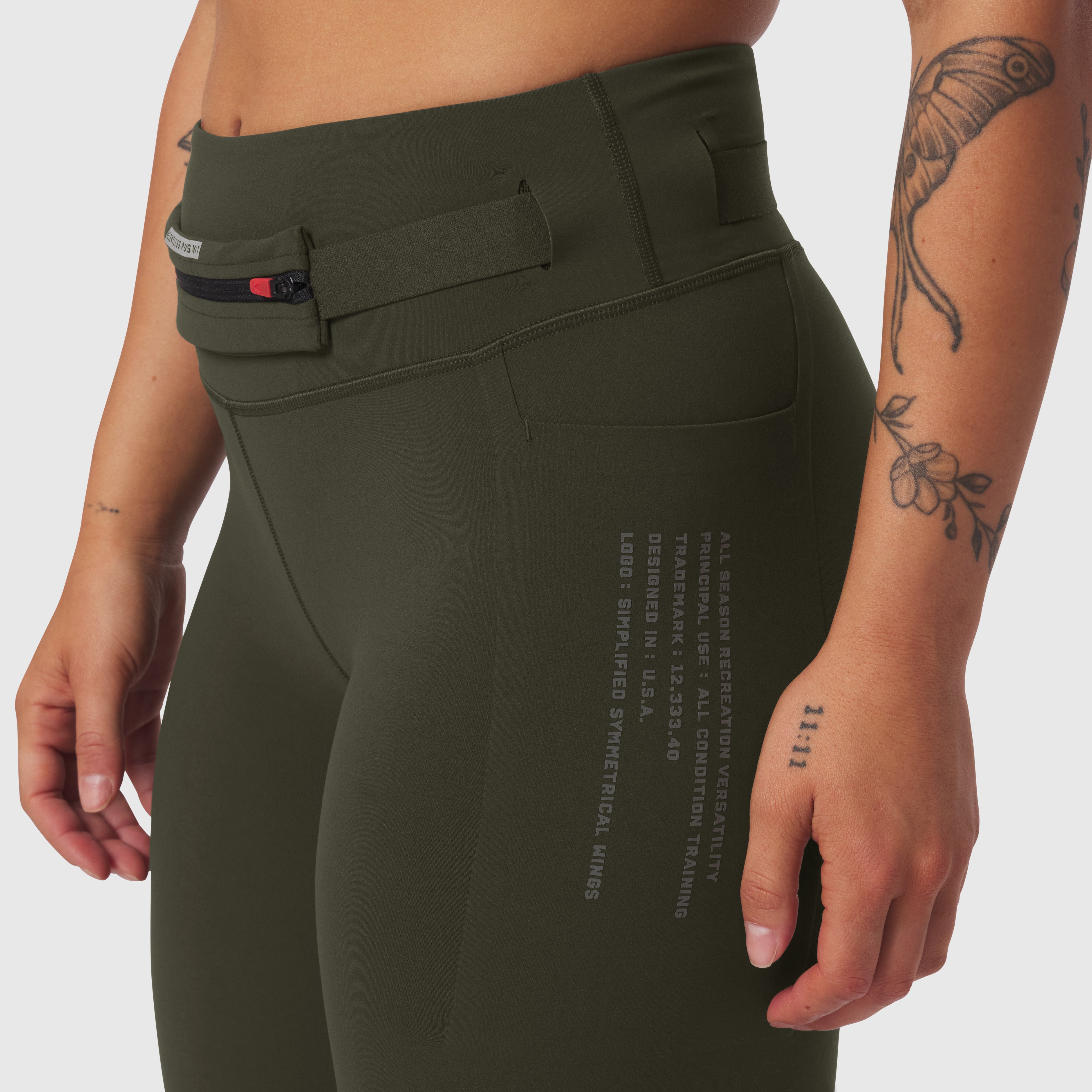 W030. LYCRA® 3-in-1 Legging - Olive