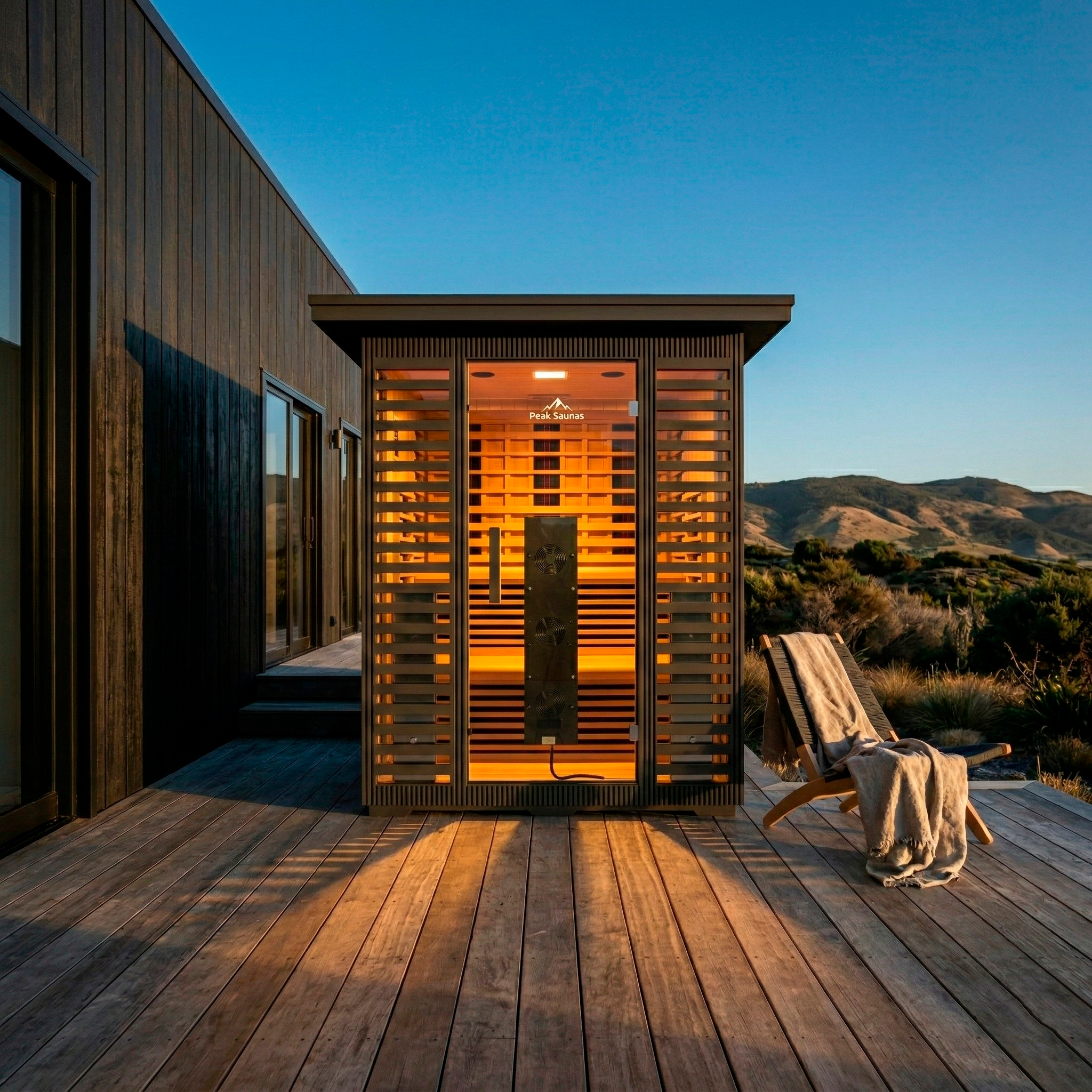 Kilimanjaro 5-Person Outdoor Full Spectrum Infrared Sauna with Full-Body Medical-Grade Red Light Therapy and Smart WiFi App Control