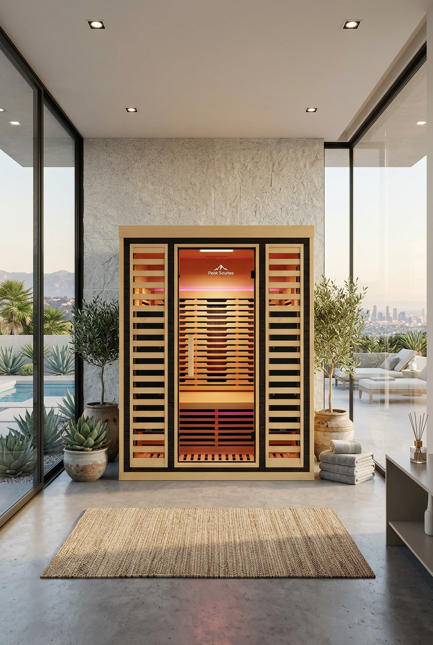 Denali 3-Person Full Spectrum Infrared Sauna with Full-Body Medical-Grade Red Light Therapy & Smart WiFi App Control