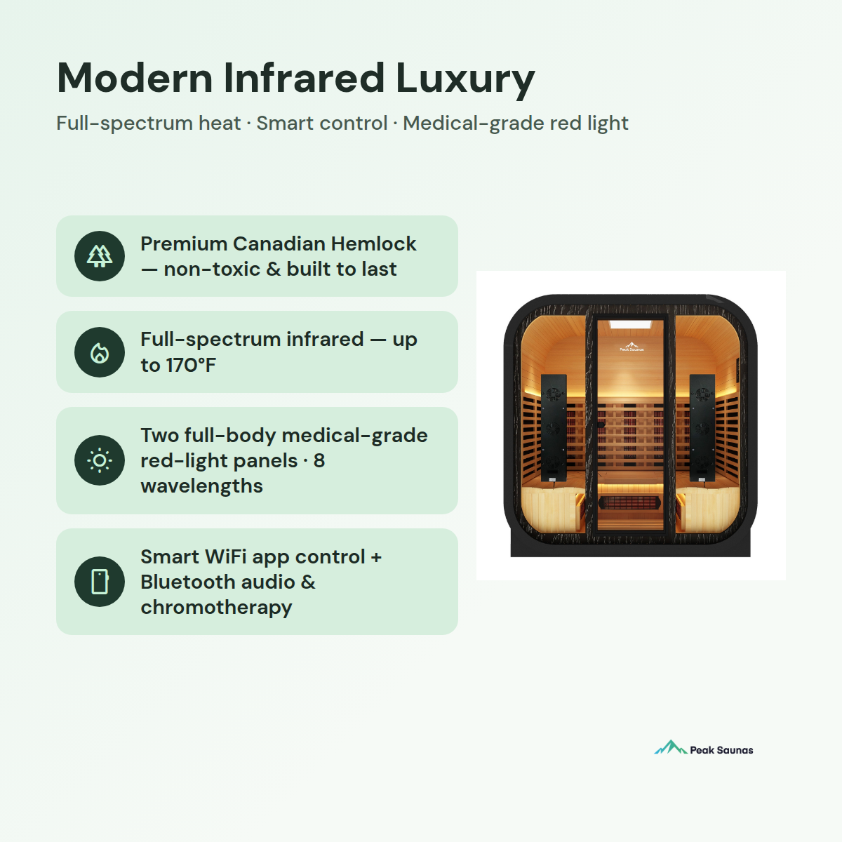 El Capitan 4-Person Outdoor Full Spectrum Infrared Sauna with Full-Body Medical-Grade Red Light Therapy and Smart WiFi App Control