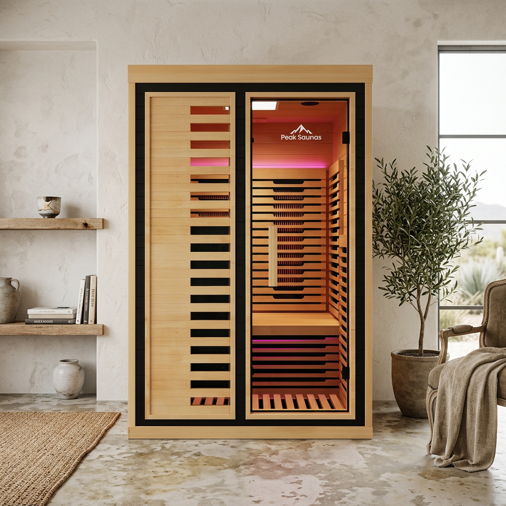 Everest 2-Person Full Spectrum Infrared Sauna with Full-Body Medical-Grade Red Light Therapy & Smart WiFi App Control
