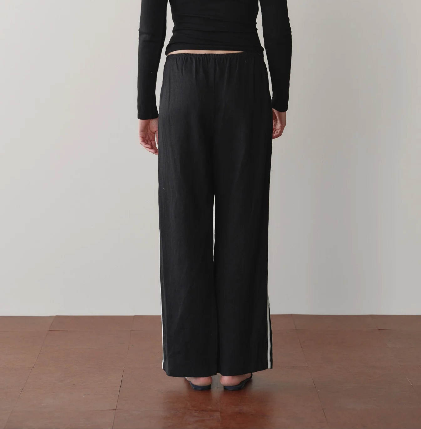Donni The Linen Crop Racer Stripe Pant