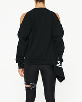 MONSE LOGO ELASTIC COLD SHOULDER SWEATSHIRT